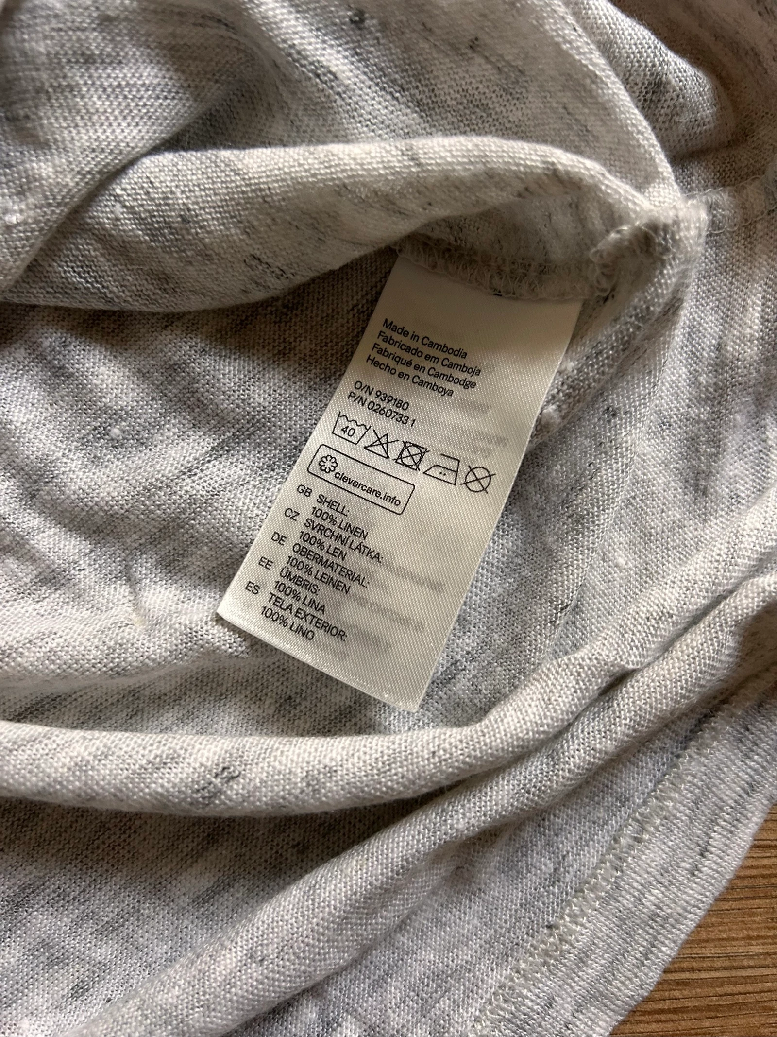 100% linen H&M T-shirt - Heather gray - Size XS – photo 5